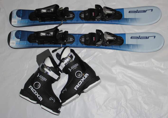 NEW Elan Maxx Blue Jr. Kid's Skis, 70cm w/ EL 4.5 GW CA JRS BLK Bindings 15.5 boots  2026