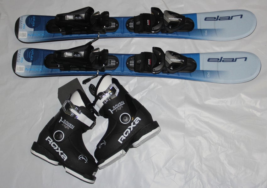 NEW Elan Maxx Blue Jr. Kid's Skis, 70cm w/ EL 4.5 GW CA JRS BLK Bindings 15.5 boots  2026