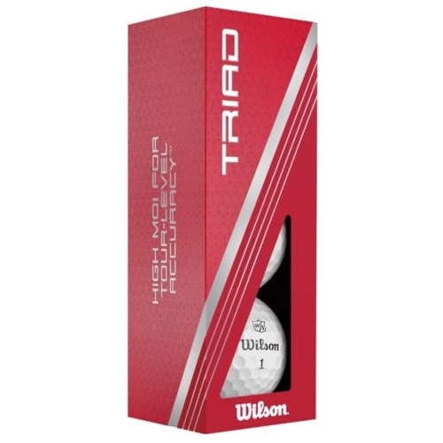 Wilson Staff Triad Golf Balls (White, 3pk) 1 Sleeve 2022  NEW