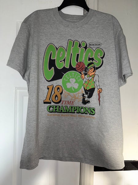 NBA Basketball Boston Celtics 18 Time Champions Graphic T Shirt Men’s Size Large New Without Tags