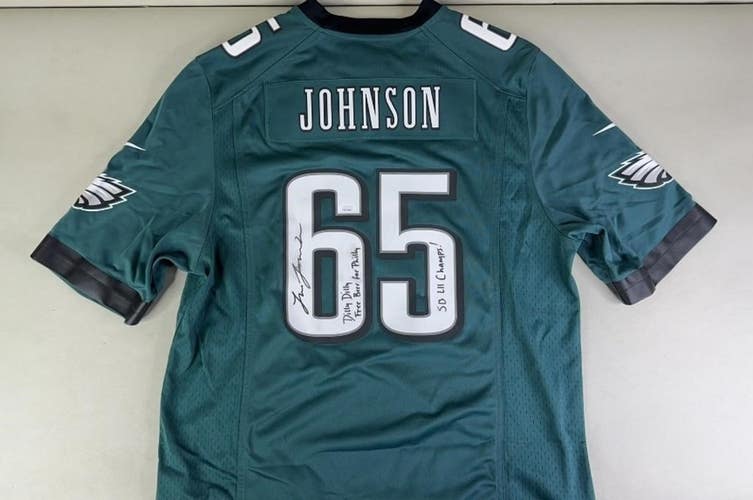 Lane Johnson Signed Philadelphia Eagles Football Jersey