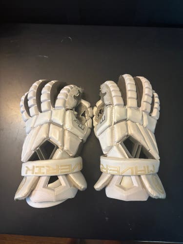 White Maverick Max Lacrosse Gloves