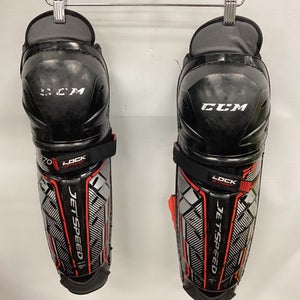 Used CCM JETSPEED FT370 Senior Shin Guards Black 14" 11851-S000036796