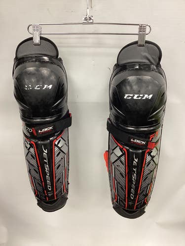Used CCM JETSPEED FT370 Senior Shin Guards Black 14" 11851-S000036796