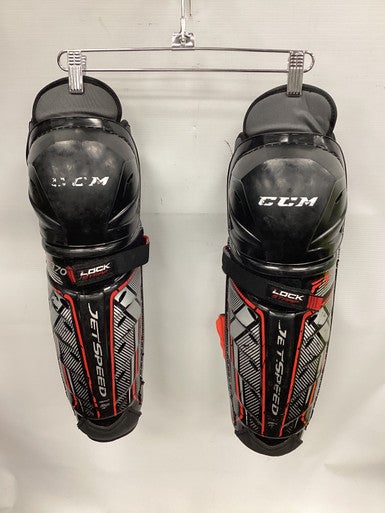 Used CCM JETSPEED FT370 Senior Shin Guards Black 14" 11851-S000036796
