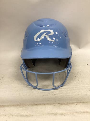 Used Rawlings RCFH Batting Helmet w/Mask Carolina Blue S/M 11851-S000036788
