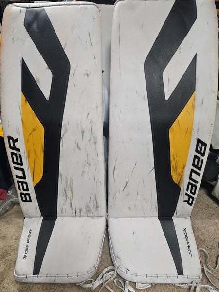 LARSSON Pittsburgh Penguins Bauer Mach PRO Game Worn Goalie Leg Pads Senior 35+1