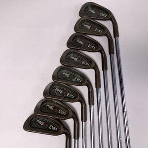 Ping Eye 2 + Beryllium Copper Iron Set 2-PW Red Dot 1* Flat Stiff RH No 9i