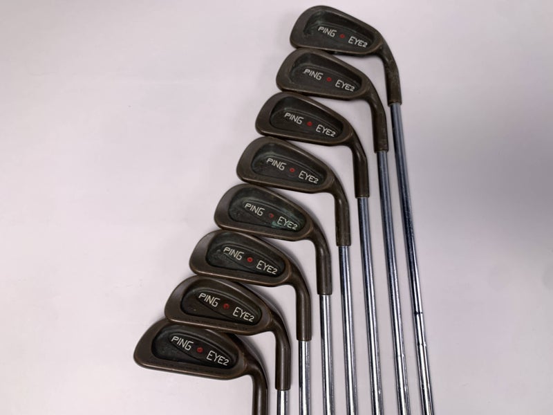 Ping Eye 2 + Beryllium Copper Iron Set 2-PW Red Dot 1* Flat Stiff RH No 9i