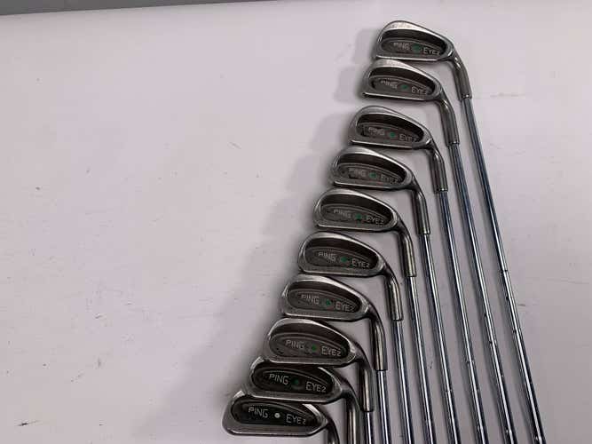 Ping Eye 2 Iron Set 2-PW+SW Green Dot 2* Up Karsten ZZ-Lite Stiff Steel Mens RH