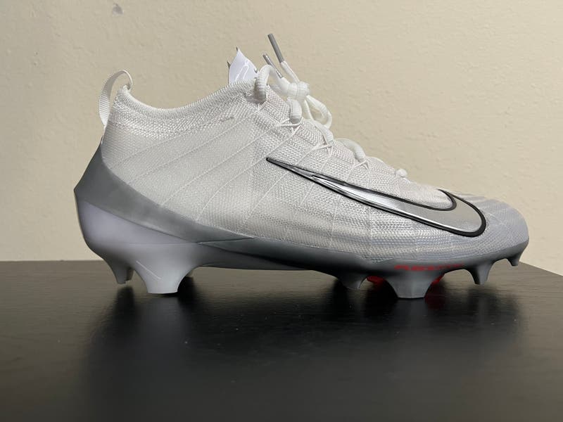 Nike Vapor Elite 1 Football Cleats Size 9 FB3288-100 White Metallic Silver Nike Zoom Air Vapor Elite 1 Football Cleats White Silver  main image 4
