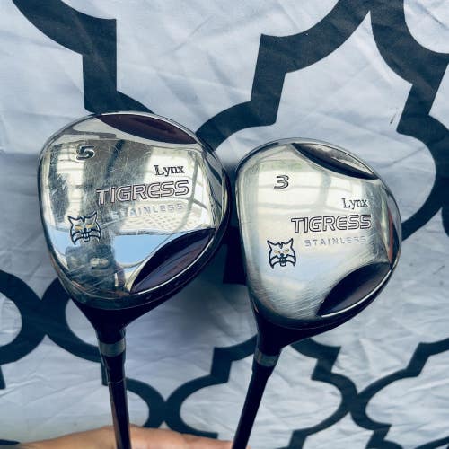 Lynx Tigress Red Womens Left Handed 3 & 5 Wood Golf Club Set