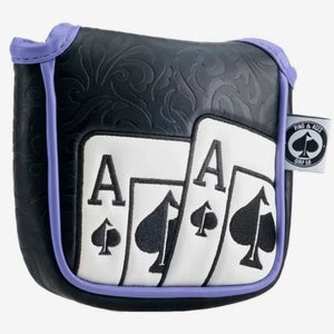 Pins & Aces Ace of Spades Mallet Putter Headcover (Black/Purple) Golf 2025 NEW