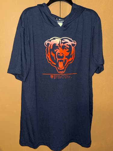 NFL Team Apparel Chicago Bears Football Graphic Hoodie Short Sleeve Shirt 2XL NW