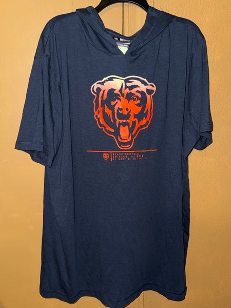 NFL Team Apparel Chicago Bears Football Graphic Hoodie Short Sleeve Shirt 2XL NW