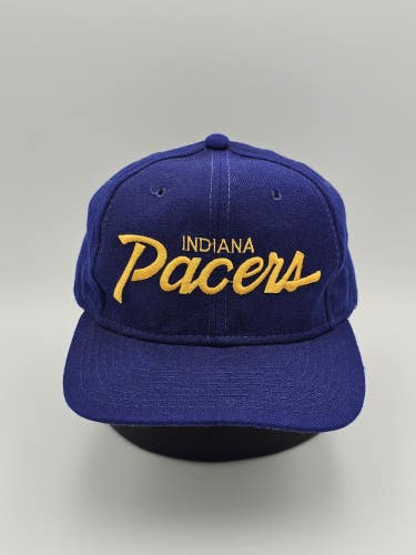 Vintage Indiana Pacers Sports Specialties 100% Wool Pro Star Script Snapback Hat