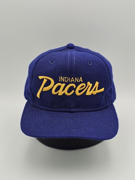 Vintage Indiana Pacers Sports Specialties 100% Wool Pro Star Script Snapback Hat