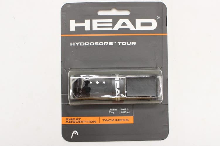 2 GRIPS: HEAD HYDROSORB TOUR (BLACK) TENNIS REPLACEMENT GRIP. #282000-BK