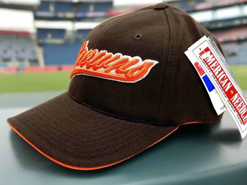 Cleveland Browns Vintage Late '90s NFL 20% Wool Script 3-D "Browns" NOS Cap (New)