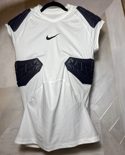 White Medium Men's Nike Padded Compression Sleeveless Tank Top Football (New)