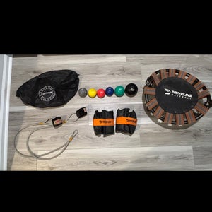 Driveline weighted balls, wrist weights, ball trampoline, Jaeger band, bag