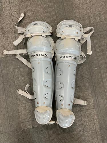 Used Easton ADULT SHIN GUARDS Catchers Leg Guards Grey Adult 11614-S000220084