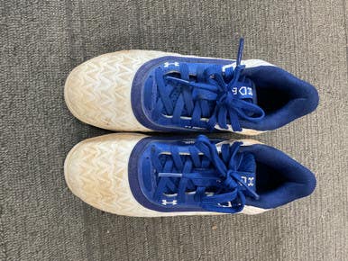 Used Under Armour BSBL BB/SB Cleats Royal Blue And White Junior 01 11614-S000220078