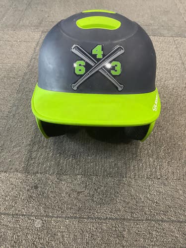 Used BoomBah BBH2-JR Batting Helmet No Mask Navy Blue And Lime M/L 11614-S000220023