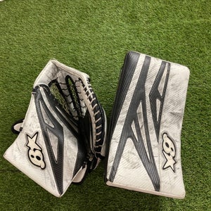 White Junior Brian's G-Netik Goalie Gloves & Blockers Regular (Used)