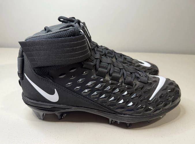 Size 9.5  Men’s Nike Force Savage Pro 2 Football Cleats  Black White