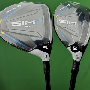 TaylorMade SIM2 Max Fairway Wood, Hybrid Set 3W-15*, 4H-22* Stiff Flex NEW!