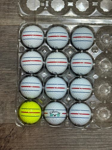 12 Callaway Triple Track Golf Balls - Chrome Soft, Chrome Tour, ERC Soft (5A)