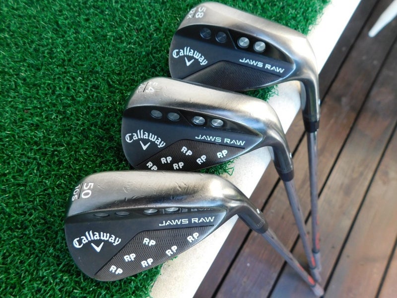 Callaway JAWS RAW Black (50.10S, 54.10S, 58.12X) Wedge Set w/ N.S. PRO Stiff