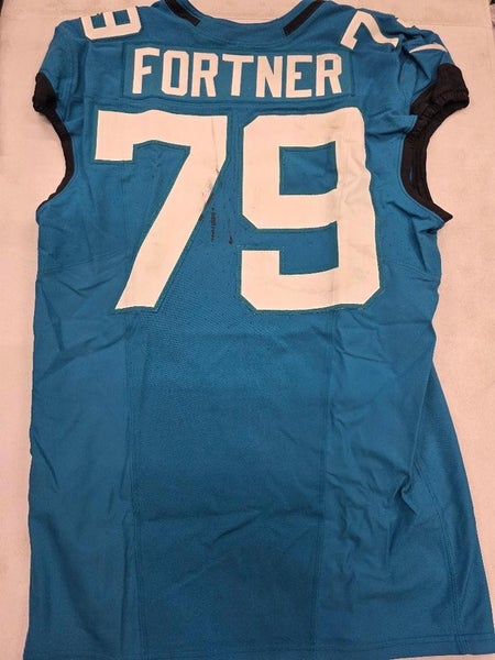 Jaguars LUKE FORTNER Game Used GU Football Jersey 12-31-23 vs Panthers TEAL
