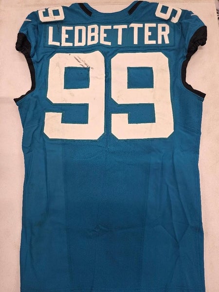 Jaguars JEREMIAH LEDBETTER Game Used GU Football Jersey 12-18-23 vs Ravens TEAL
