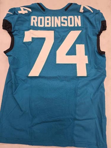 Jaguars CAM ROBINSON Game Used GU Football Jersey 11-12-23 vs Ravens TEAL