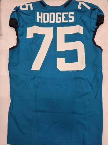 Jaguars COOPER HODGES Game Used GU Football Jersey 10-27-24 vs Packers TEAL