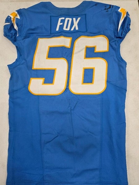 Chargers MORGAN FOX Game Used GU Football Jersey 12-15-24 vs Bucs POWDER