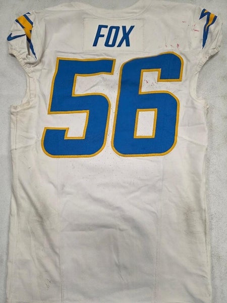 Chargers MORGAN FOX Game Used GU Football Jersey 12-28-24 vs Patriots WHITE