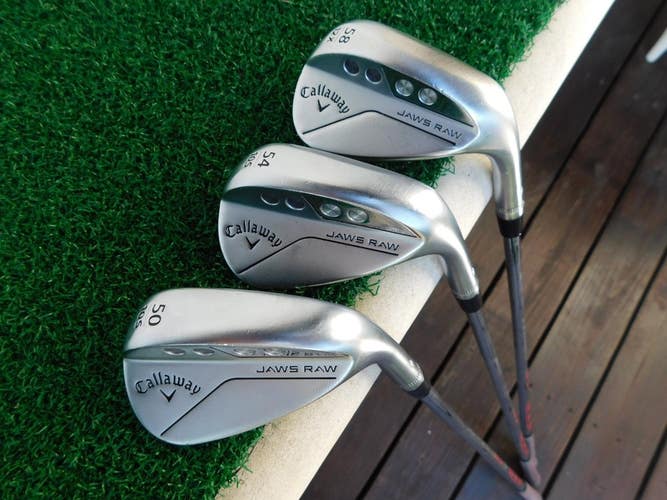 Callaway JAWS RAW Tour Chrome (50.10S - 54.10S - 58.12X*) Wedge Set