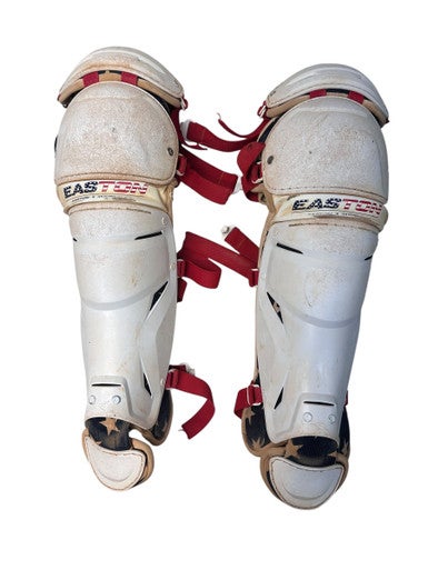 Used Easton JEN SCHRO VERY BEST SHINS Catchers Leg Guards White Intermed 11835-S000196587