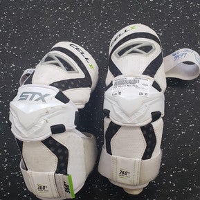 Used STX CELL V Lacrosse Arm Pads/Guards White MD 11849-S000030879