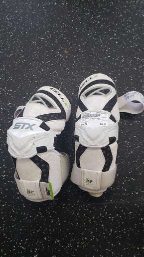 Used STX CELL V Lacrosse Arm Pads/Guards White MD 11849-S000030879
