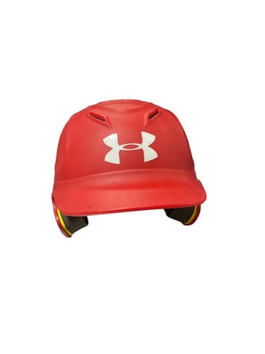 Used Under Armour RED HELMET Batting Helmet No Mask Red One Size 11834-S000039107