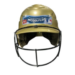 Used Rawlings COOLFLO BB HELMET Batting Helmet w/Mask Gold SM 11834-S000039123