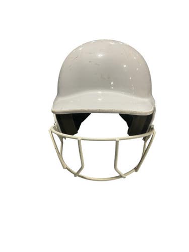 Used Rawlings WHITE HELMET Batting Helmet w/Mask White One Size 11834-S000039174