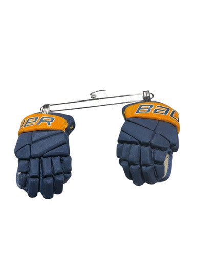 Used Bauer BAUER BLUE HOCKEY GLOVES Senior Gloves Navy Blue 10" 11834-S000039254