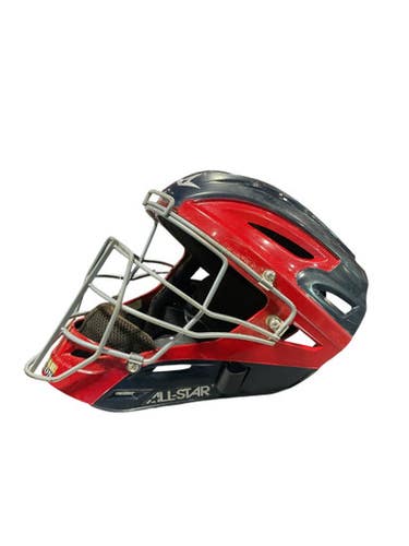 Used All-Star RWB Catchers Helmet w/Mask Red One Size 11834-S000039335