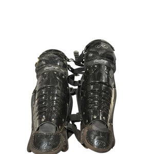 Used Rawlings BLACK CATCHER SHIN GUARD Catchers Leg Guards Black Adult 11834-S000039461