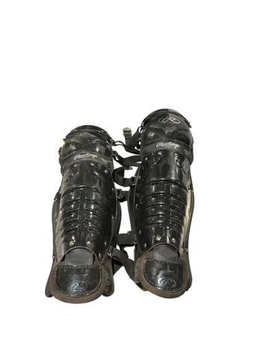 Used Rawlings BLACK CATCHER SHIN GUARD Catchers Leg Guards Black Adult 11834-S000039461